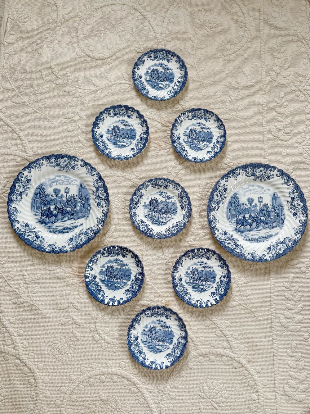 Johnson Brothers Blue and White Transferware Plate Collection